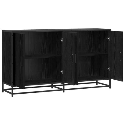 Sideboard Svart ek 134 x 35 x 76 cm Konstruerat trä
