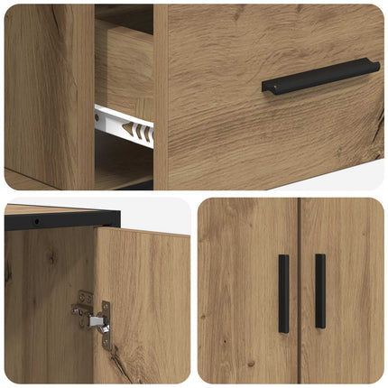 Sideboard Artisan-ek 92 x 35 x 76 cm Konstruerat trä