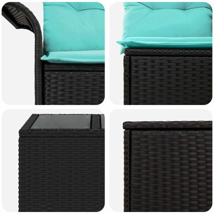 Soffset 6 pcs 4-Antal sittplatser Svart och blå