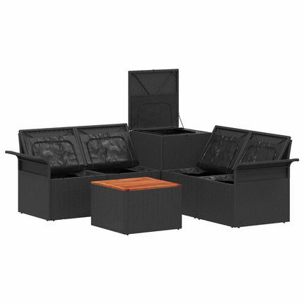 Soffset 6 st 4-Antal sittplatser Svart och krämvit