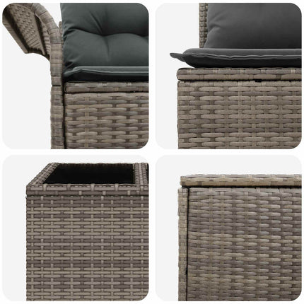 Soffset 6 pcs 4-Antal sittplatser Grå och mörkgrå