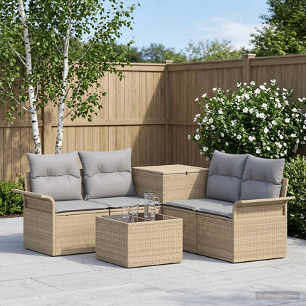 Soffset 6 st 4-Antal sittplatser Beige och Ljusgrå