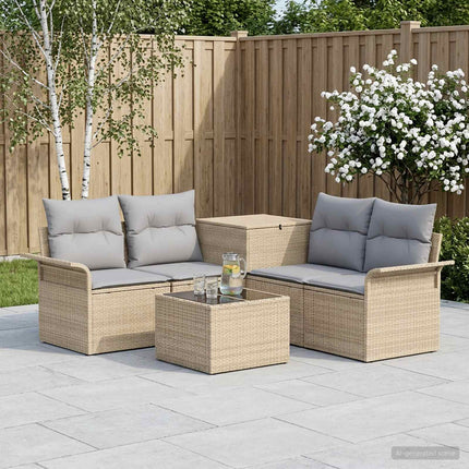 Soffset 6 st 4-Antal sittplatser Beige och Ljusgrå