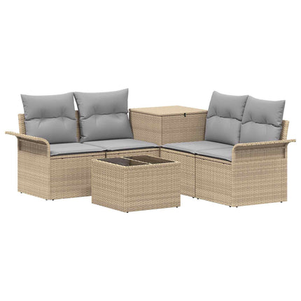 Soffset 6 st 4-Antal sittplatser Beige och Ljusgrå