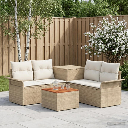 Soffset 6 st 4-Antal sittplatser Beige och krämvit