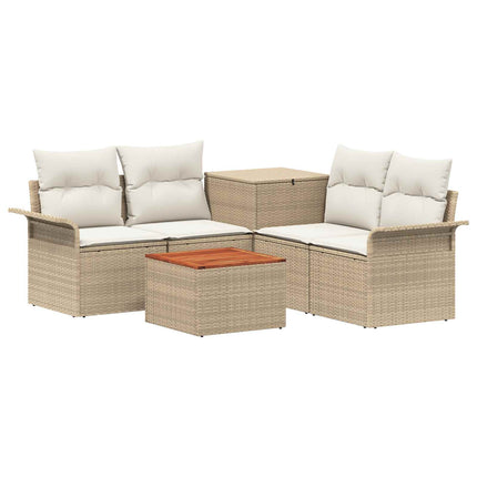 Soffset 6 st 4-Antal sittplatser Beige och krämvit