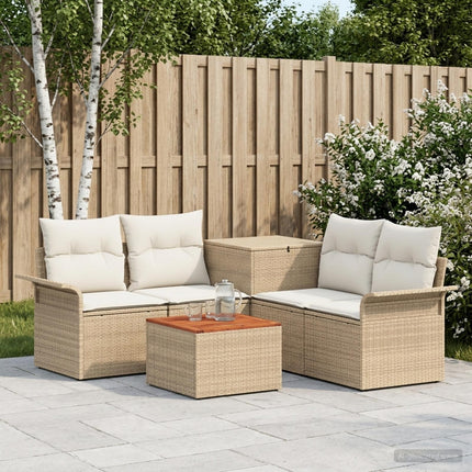 Soffset 6 st 4-Antal sittplatser Beige och krämvit