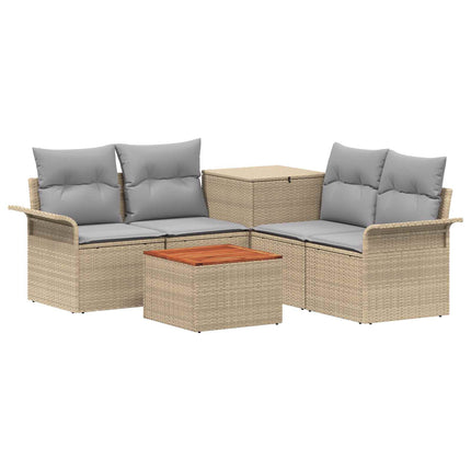 Soffset 6 pcs 4-Antal sittplatser Beige och Ljusgrå