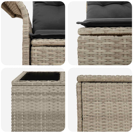 Soffset 6 pcs 4-Antal sittplatser Ljusgrå och mörkgrå