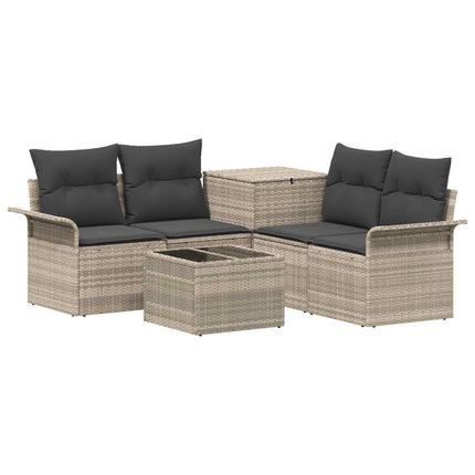 Soffset 6 pcs 4-Antal sittplatser Ljusgrå och mörkgrå