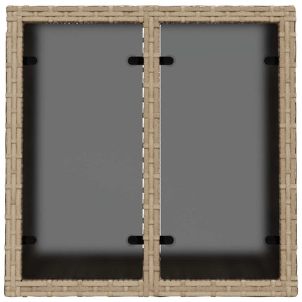 Soffset 6 st Beige och krämvit Poly Rattan och stål