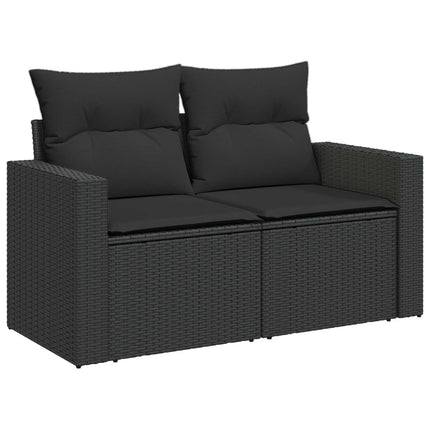 Soffset 6 st Svart Poly Rattan och stål