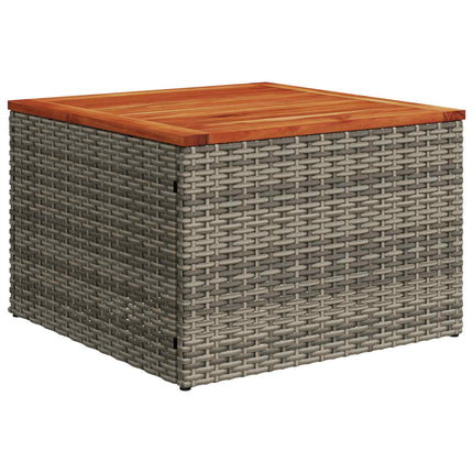 Soffset 6 st Grå och Marinblå Poly Rattan och stål