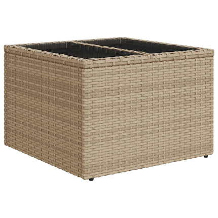 Soffset 6 st Beige och krämvit Poly Rattan och stål