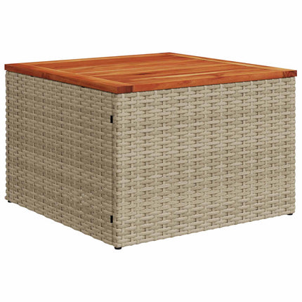 Soffset 6 st Beige och Ljusgrå Poly Rattan och stål