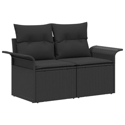 Soffset 5 st Svart Poly Rattan och stål