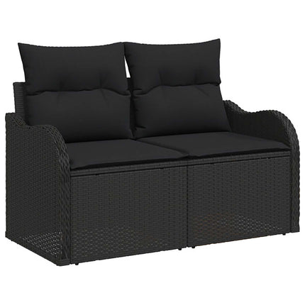 Soffset 5 st Svart Poly Rattan och stål