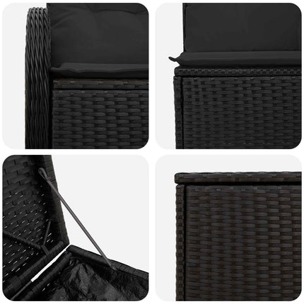 Soffset 5 st Svart Poly Rattan och stål