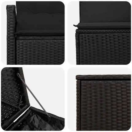 Soffset 5 st Svart Poly Rattan och stål