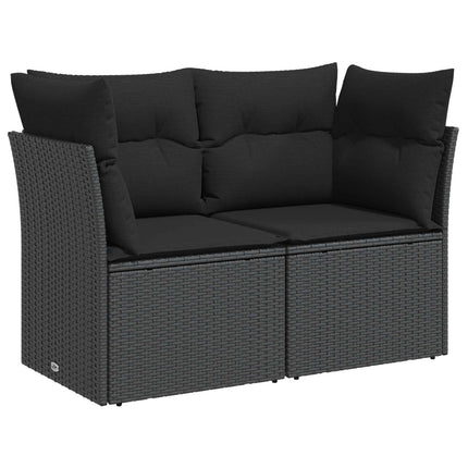 Soffset 5 st Svart Poly Rattan och stål