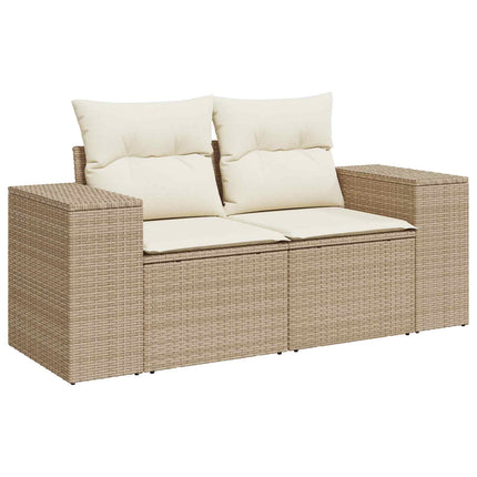 Soffset 5 st Beige och krämvit Poly Rattan och stål