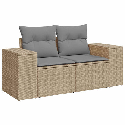Soffset 5 st Beige och Ljusgrå Poly Rattan och stål