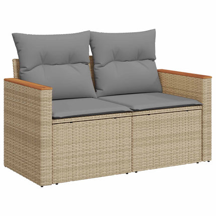 Soffset 5 st Beige och Ljusgrå Poly Rattan och stål
