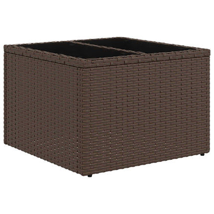 Soffset 8 st Brun och Röd Poly Rattan och stål