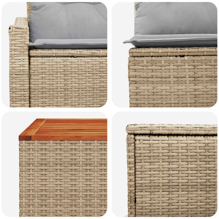 Soffset 8 st Beige och Ljusgrå Poly Rattan och stål