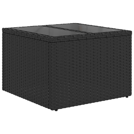 Soffset 8 st Svart Poly Rattan och stål