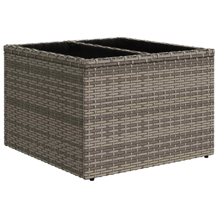 Soffset 8 st Grå och mörkgrå Poly Rattan och stål