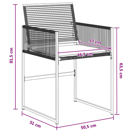 Trädgårdsmöbelset 5 pcs Svart konstrotting
