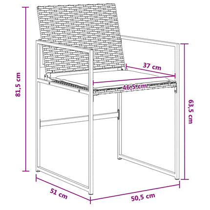 Trädgårdsmöbelset med kudde 5 pcs Svart och kräm konstrotting