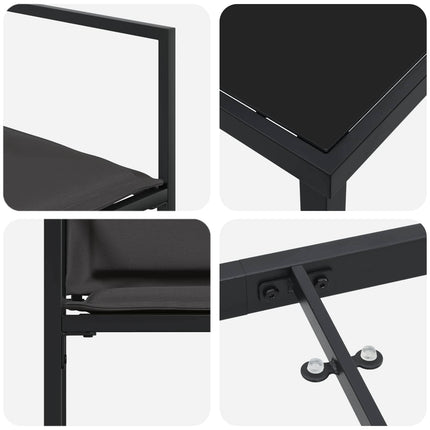 Trädgårdsmöbelset 5 pcs Svart och Mörkgrå 80 x 80 x 73 cm