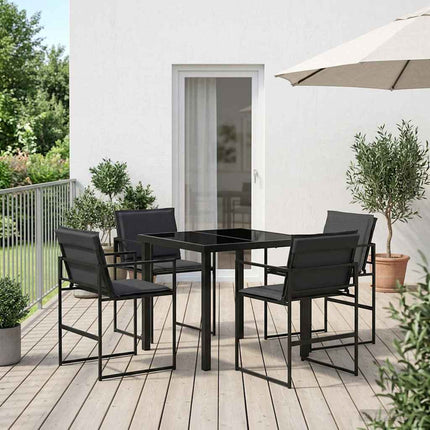 Trädgårdsmöbelset 5 pcs Svart och Mörkgrå 80 x 80 x 73 cm
