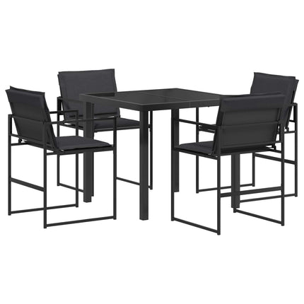 Trädgårdsmöbelset 5 pcs Svart och Mörkgrå 80 x 80 x 73 cm