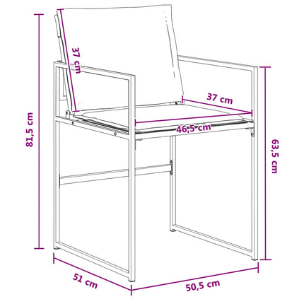 Trädgårdsmöbelset 5 pcs Svart och Mörkgrå 80 x 80 x 73 cm
