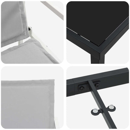 Trädgårdsmöbelset 5 pcs Vit och ljusgrå 80 x 80 x 73 cm