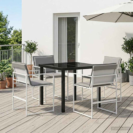 Trädgårdsmöbelset 5 pcs Vit och ljusgrå 80 x 80 x 73 cm