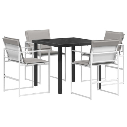 Trädgårdsmöbelset 5 pcs Vit och ljusgrå 80 x 80 x 73 cm