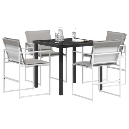 Trädgårdsmöbelset 5 pcs Vit och ljusgrå 80 x 80 x 73 cm