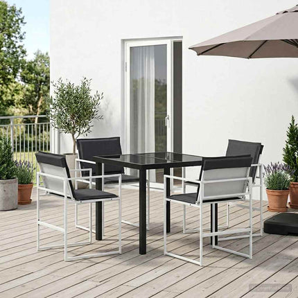 Trädgårdsmöbelset 5 pcs Vit och antracit 80 x 80 x 73 cm