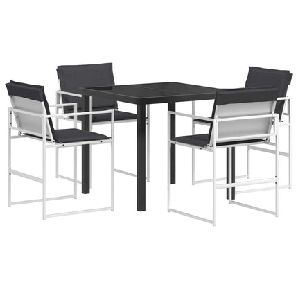 Trädgårdsmöbelset 5 pcs Vit och antracit 80 x 80 x 73 cm