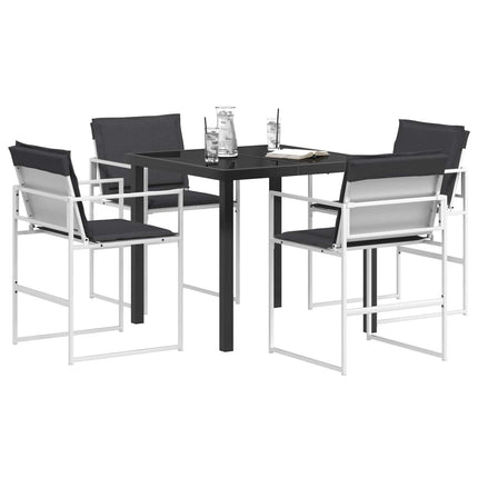Trädgårdsmöbelset 5 pcs Vit och antracit 80 x 80 x 73 cm