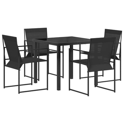 Trädgårdsmöbelset 5 pcs Svart Textilene och Stål