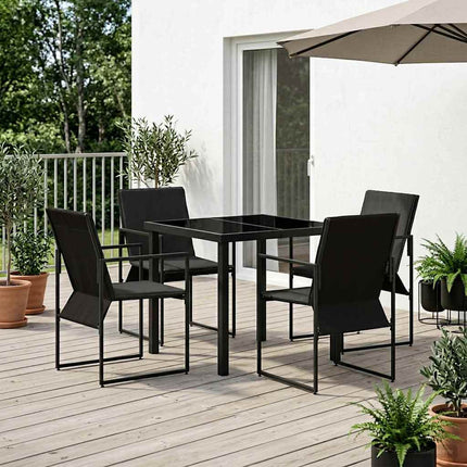 Trädgårdsmöbelset 5 pcs Svart och Anthracit 80 x 80 x 73 cm