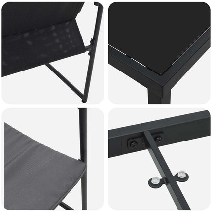 Trädgårdsmöbelset 9 pcs Svart och Anthracit 160 x 80 x 73 cm