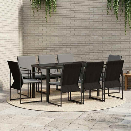 Trädgårdsmöbelset 9 pcs Svart och Anthracit 160 x 80 x 73 cm