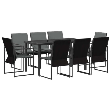 Trädgårdsmöbelset 9 pcs Svart och Anthracit 160 x 80 x 73 cm