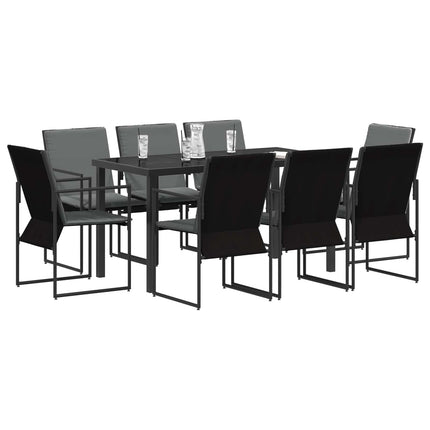 Trädgårdsmöbelset 9 pcs Svart och Anthracit 160 x 80 x 73 cm